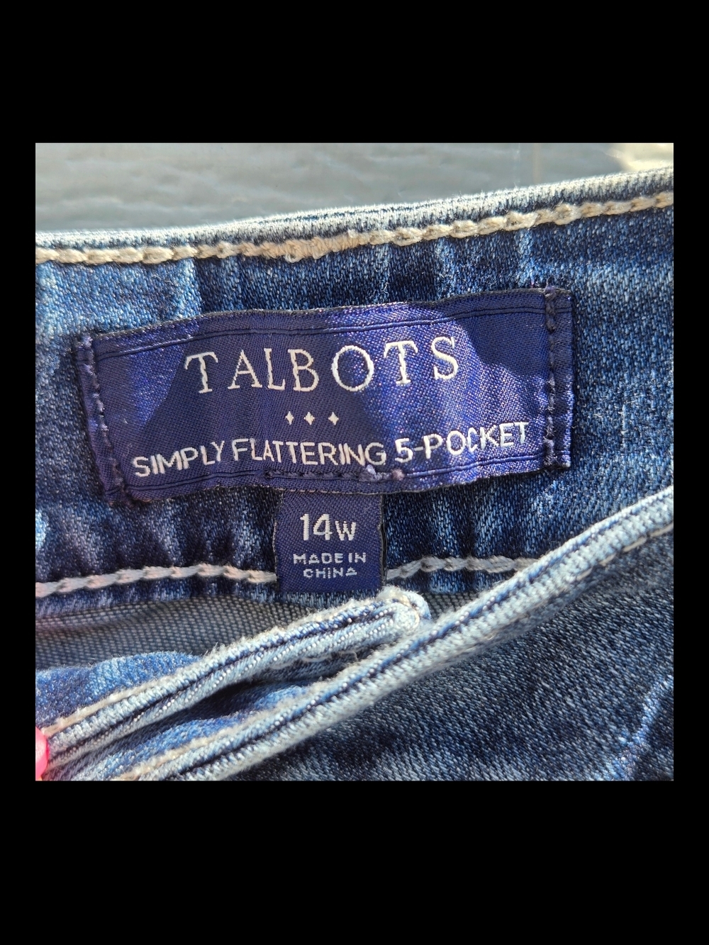 Talbots Women's Slim Straight Jeans in Deep Blue Denim - Picture 5 of 5